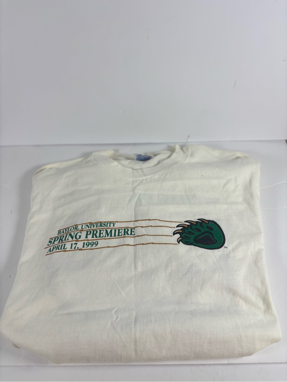 Baylor University VTG 1999 Spring Premiere APO Graphic Tee - washed white